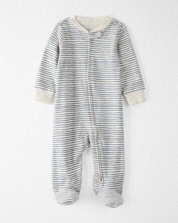Baby Organic Cotton Sleep & Play Pajamas in Stripes, 
