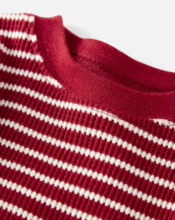 Baby Organic Cotton Striped Waffle Knit Pajamas, 