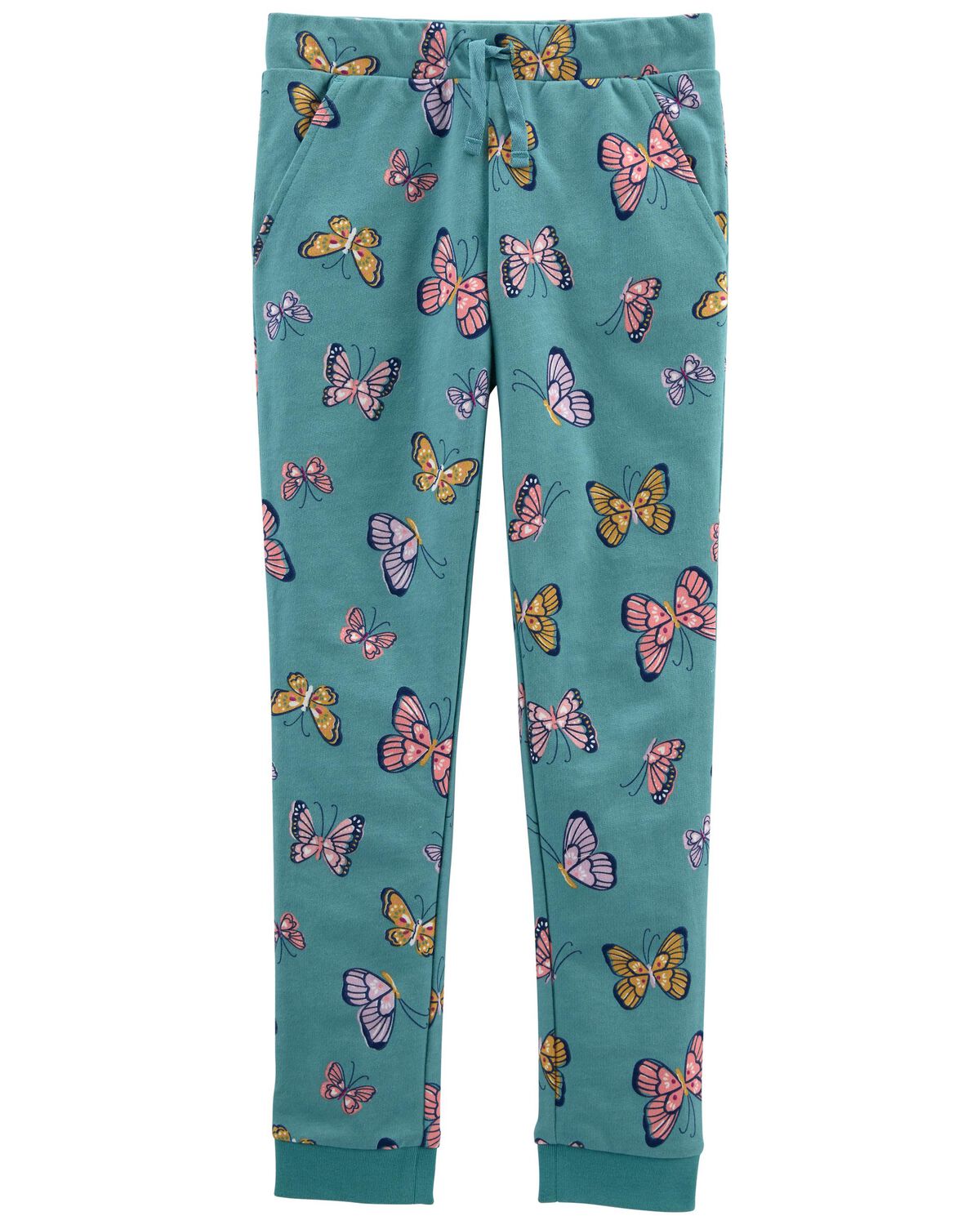 Teal Kid Butterfly Pull-On Joggers | carters.com