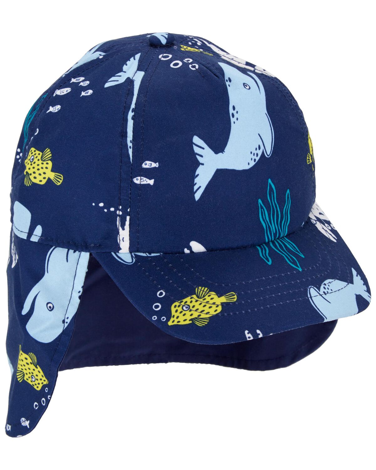 Navy Baby Whale Baseball Swim Cap