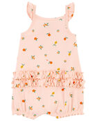 Baby Peach Snap-Up Cotton Romper, image 2 of 3 slides