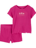 Pink - Toddler 2-Piece Little Dreamer Loose Fit Pajama Set
