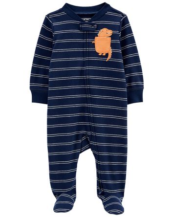 Baby Dinosaur 2-Way Zip Cotton Sleep & Play Pajamas, 