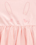 Toddler 2-Piece Bunny Tutu Dress & Wave Trim Cardigan Sweater Set, image 6 of 6 slides