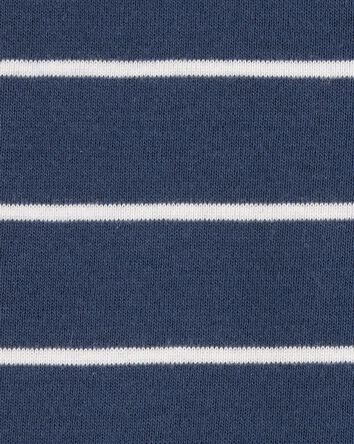 Baby Striped Snug Fit Cotton 1-Piece Pajamas - Navy, 