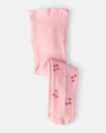 Baby Girl Cherries Print Tights - Pink, 