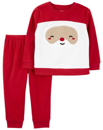 Toddler 2-Piece Santa Fleece Pajamas, 