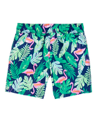 Boys Tropical Print Swim Trunks, image 2 of 4 slides
