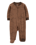 Baby Polar Bear 2-Way Zip Cotton Blend Sleep & Play Pajamas, image 2 of 5 slides