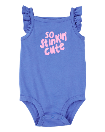 Baby So Stinkin' Cute Flutter-Sleeve Bodysuit, 