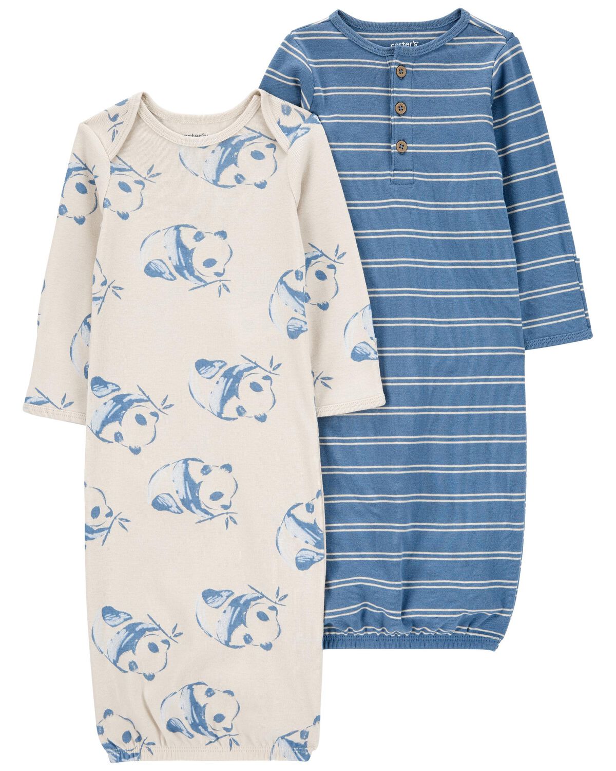 Blue/White Baby 2Pack Sleeper Gowns