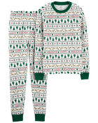 Adult 2-Piece Fair Isle 100% Snug Fit Cotton Pajamas, image 1 of 3 slides