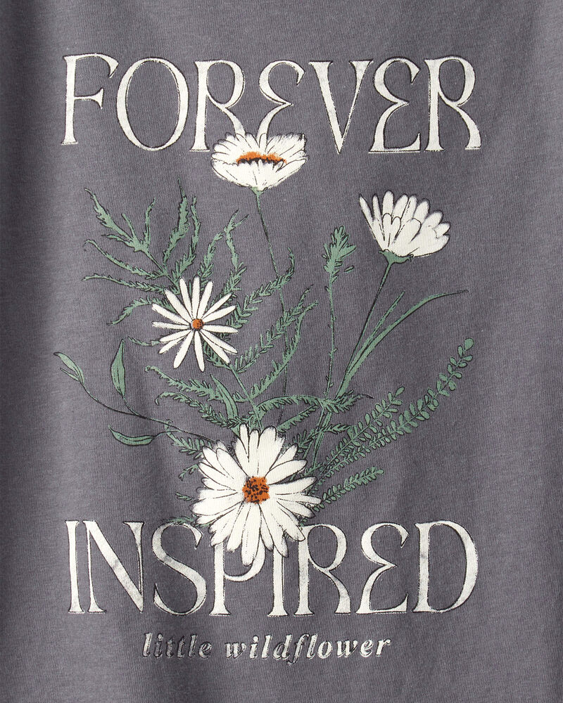 Girls Wildflower Short-Sleeve Graphic Tee - Grey, image 2 of 3 slides