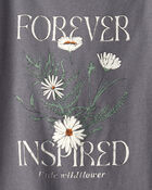 Girls Wildflower Short-Sleeve Graphic Tee - Grey, image 2 of 3 slides