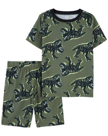 Kid 2-Piece Dinosaur Loose Fit Pajama Set, 