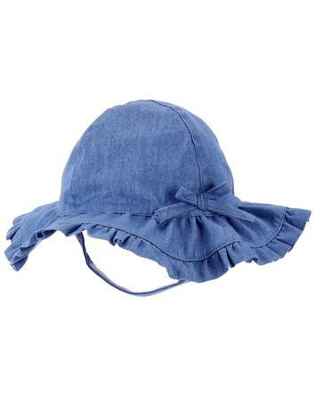 Baby Ruffled Denim Hat, 