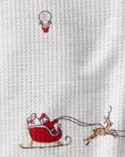 Baby Santa Print PurelySoft Long-Sleeve Sleep & Play Pajamas - Grey, image 4 of 7 slides