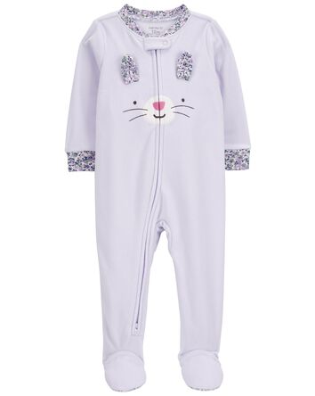 1-Piece Bunny Fleece Footie Pajamas, 