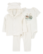 Baby 3-Piece Fuzzy Little Cardigan Set, image 1 of 5 slides