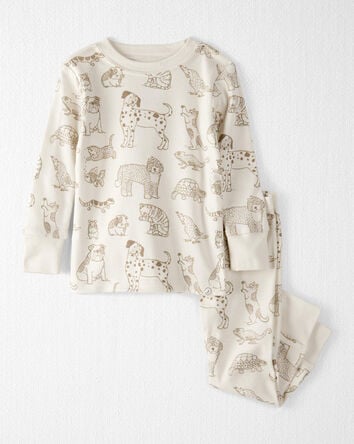 Baby Pet Print Organic Cotton 2-Piece Pajamas, 