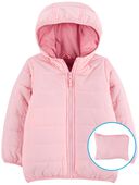Pink - Toddler Packable Puffer Jacket