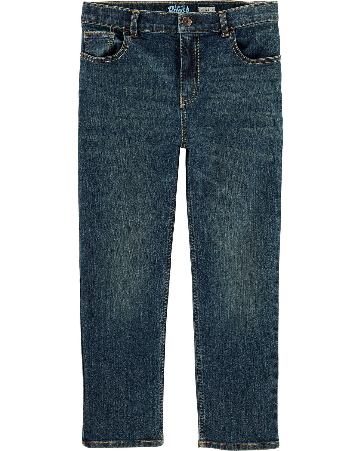 Dark wash Kid Husky Fit Straight Jeans in Dark Rinse