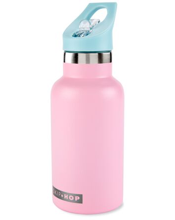 Stainless Steel Canteen Bottle With Stickers - Pink, 