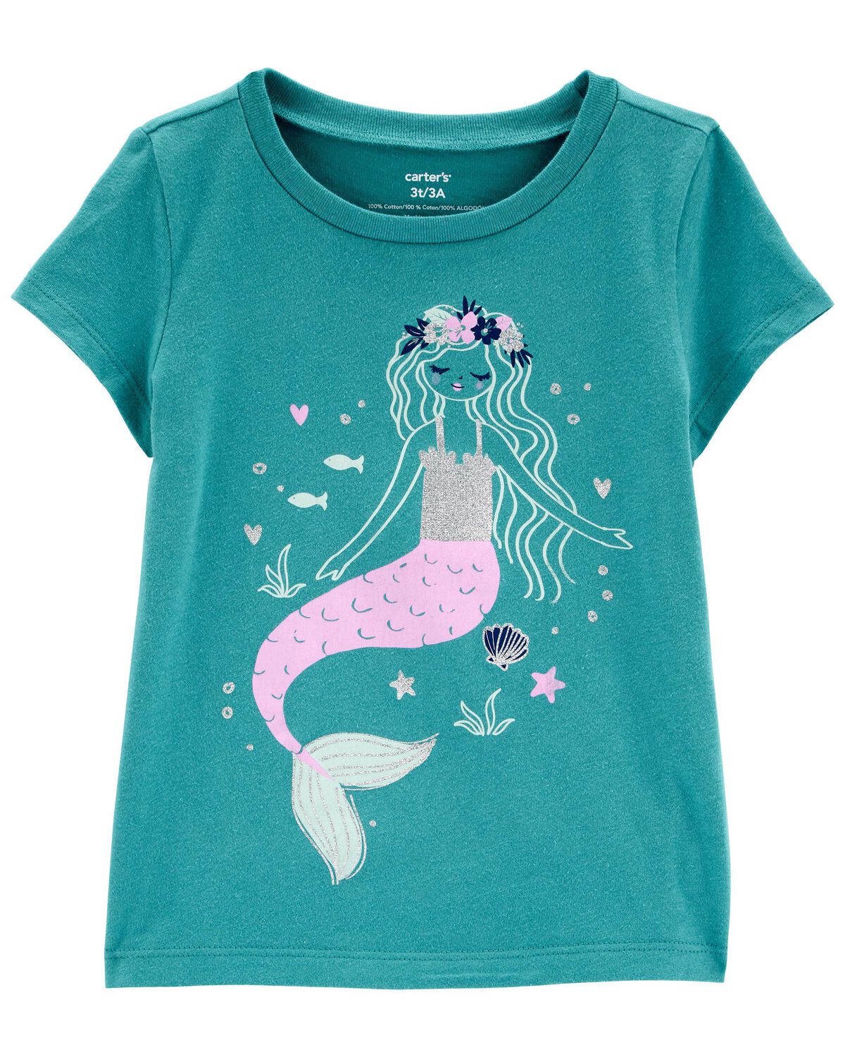 Turquoise Baby Mermaid Graphic Tee | carters.com