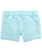 Toddler Eyelet Trim Denim Shorts, image 2 of 3 slides