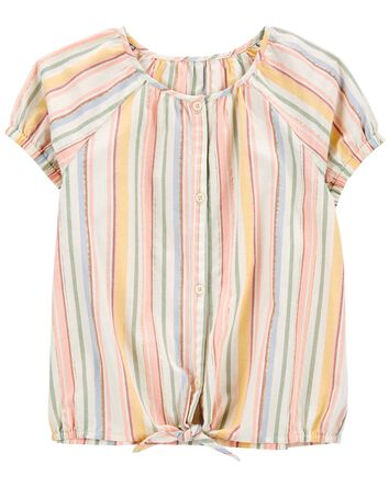 Kid Striped Button-Front Top, 