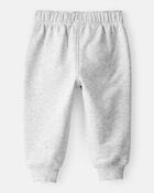 Baby Boy Solid Fleece Cotton Jogger - Grey, image 2 of 4 slides