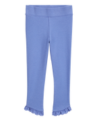 Baby Ribbed Eyelet-Hem Pants - Blue, image 1 of 5 slides