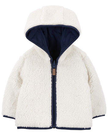 Baby Reversible Zip-Up Sherpa Hooded Jacket, 