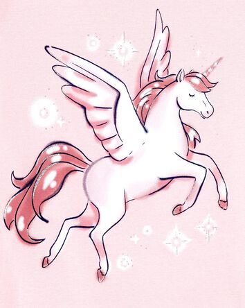 Kid 4-Piece Unicorn Cotton Pajamas, 