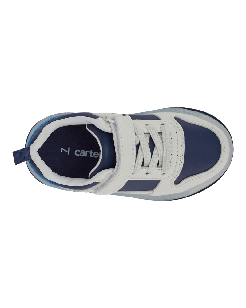 Toddler Light-Up Casual Sneakers - White/Navy, image 5 of 8 slides