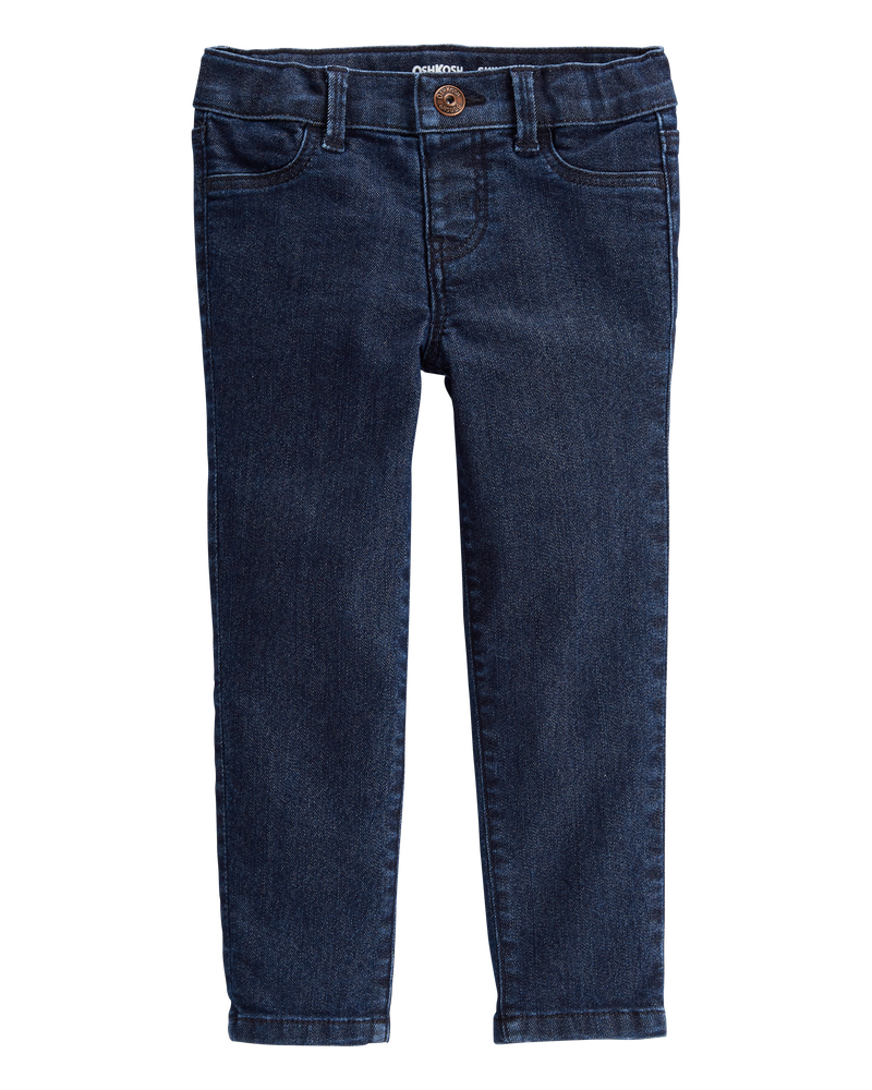 Toddler Dark Blue Wash Skinny-Leg Jeans, image 1 of 5 slides