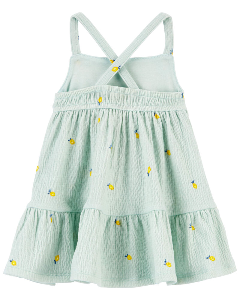 Baby Lemon Print Crinkle Jersey Dress, image 2 of 4 slides