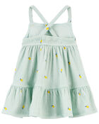 Baby Lemon Print Crinkle Jersey Dress, image 2 of 4 slides