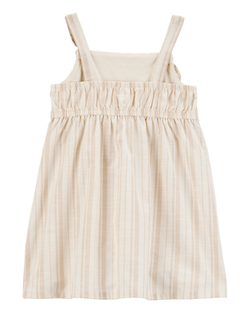 Baby Striped Eyelet Tank Dress - Ivory, 