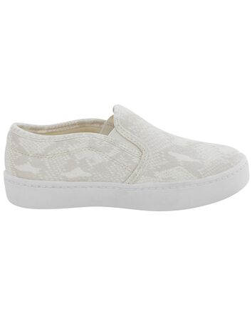 Kid Snake Skin Print Sneakers, 