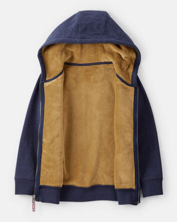 Boys Hooded Zip-Up Jacket - Navy, 