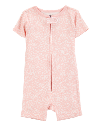 Toddler 1-Piece Floral 100% Snug Fit Cotton Romper PJs, 