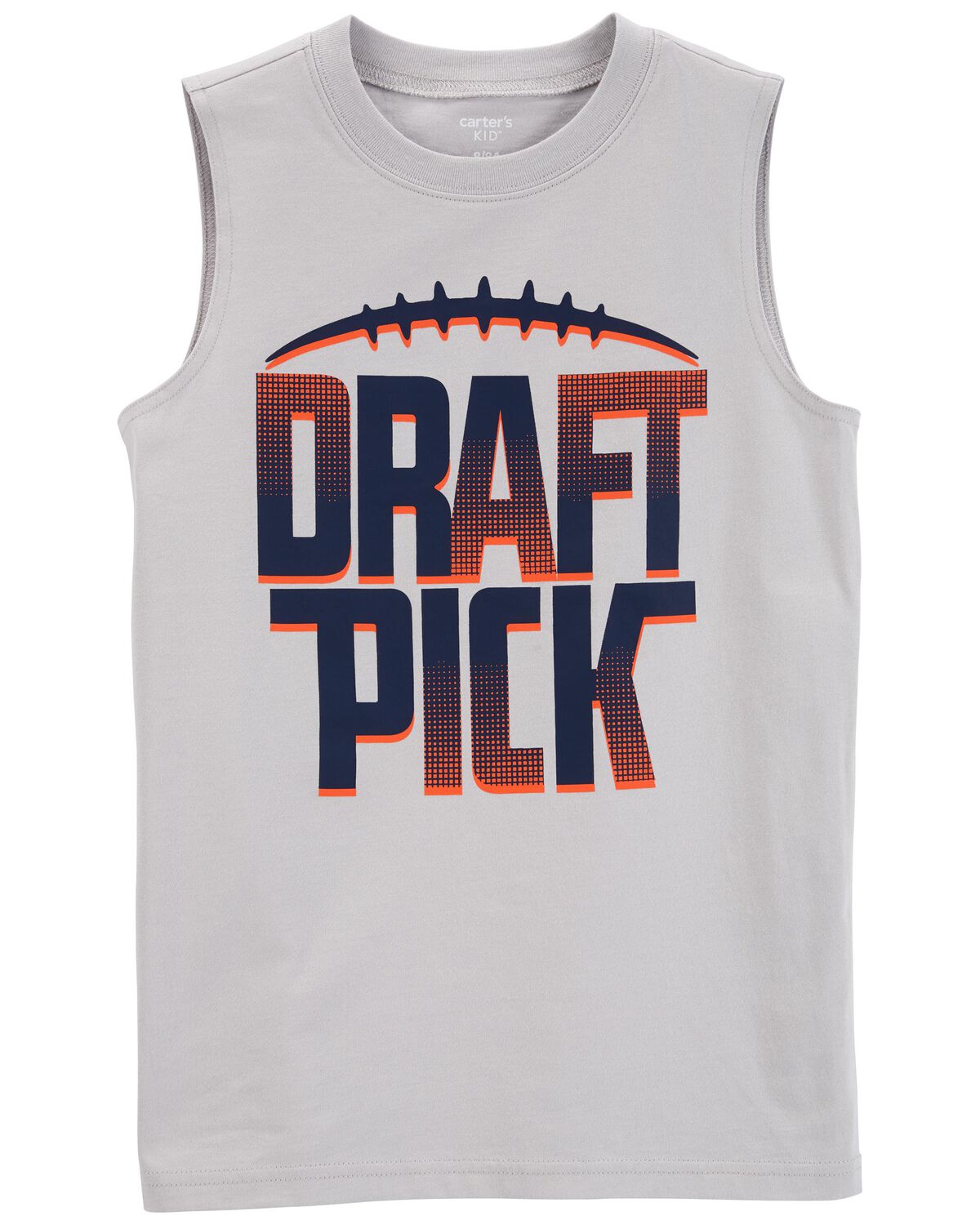 Grey Kid Draft Pick Football Jersey Tank