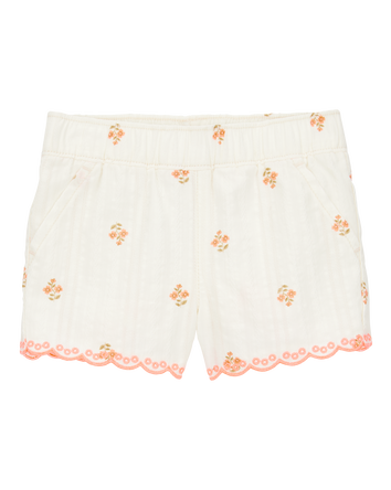 Baby Floral Seersucker Shorts - Cream, 