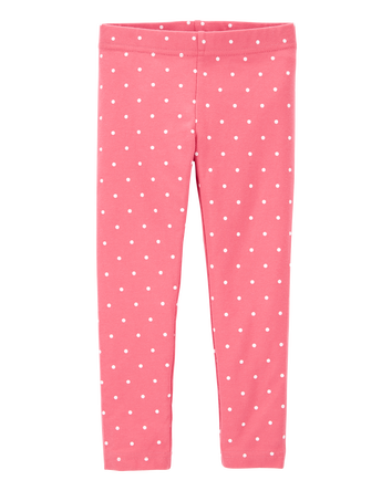 Toddler Cotton Polka Dot Stretch Leggings, 