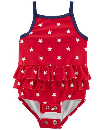 Baby Stars Ruffle 1-Piece Swimsuit, 