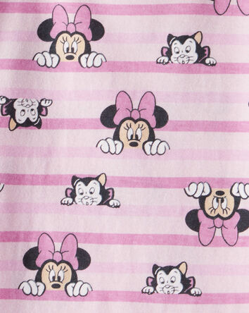 Toddler Striped Minnie Short Sleeve Graphic Tee - Pink, 