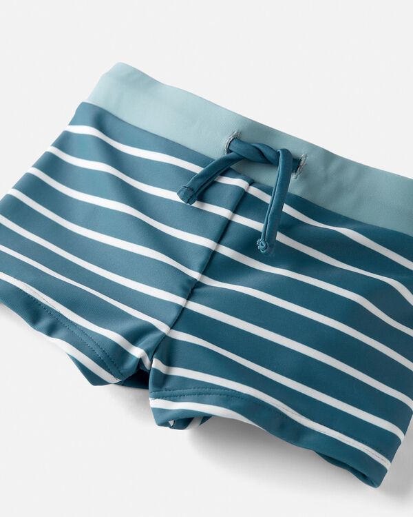 Blue Baby Striped Recycled Swim Trunks
