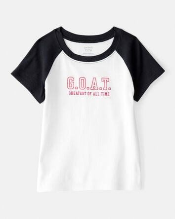 Girls G.O.A.T Short-Sleeve Graphic Tee - Black/Ivory, 