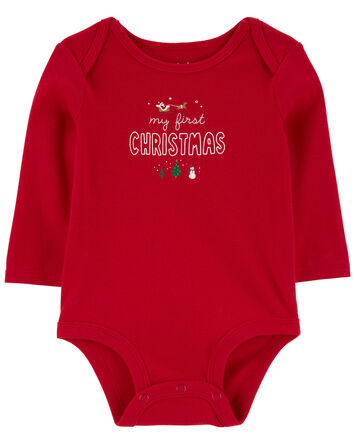 Baby "My First Christmas" Bodysuit - Red, 